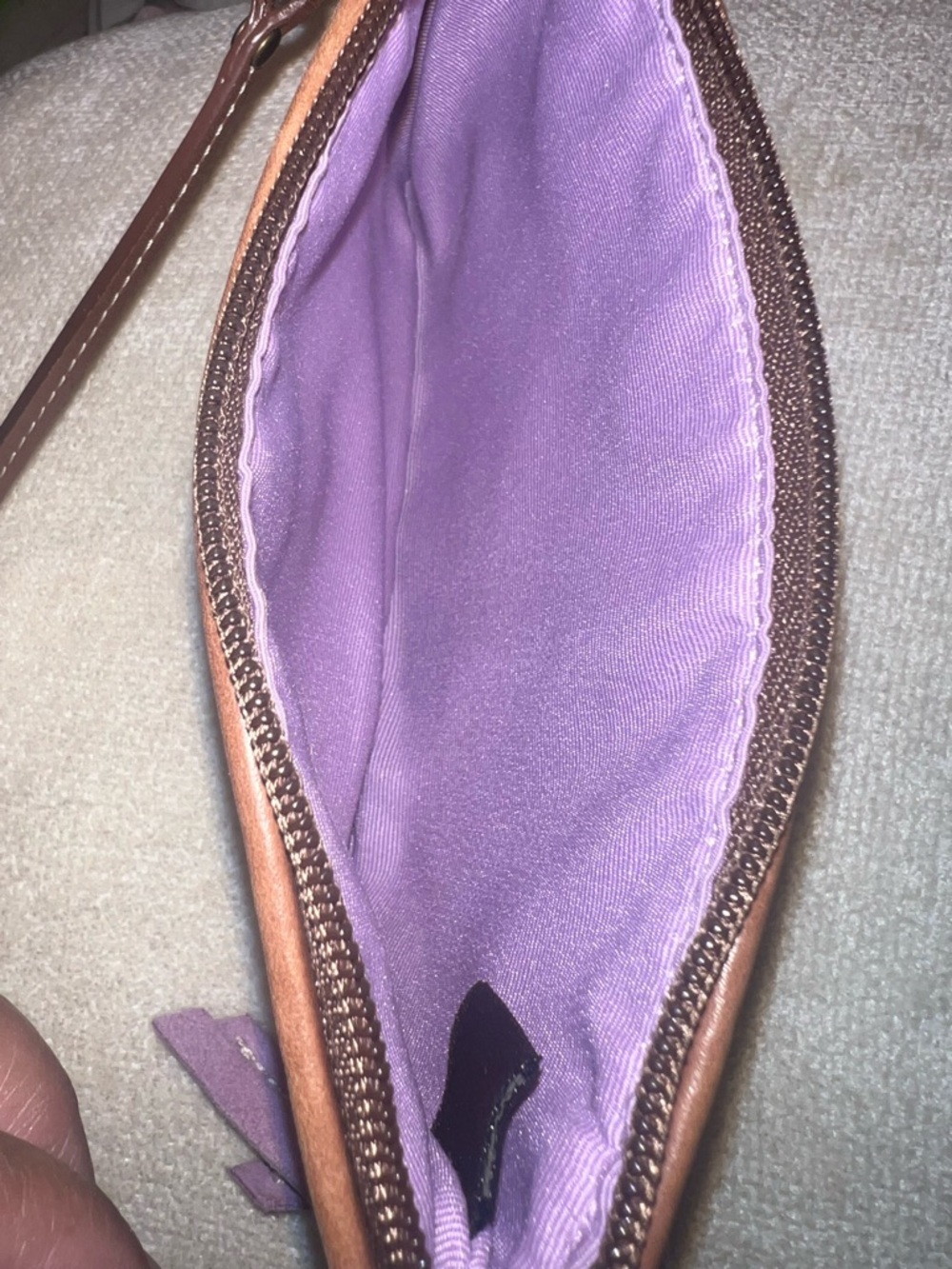 Coach Brown Signature Canvas Wristlet with Pink Tassel - Picture 3 of 5